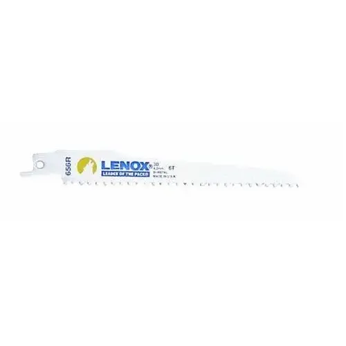 Reciprocating Saw Blade, 3/4 in W, 6 in L, 6 TPI, High-Speed Cobalt Cutting Edge White Reciprocating Saw Blade, 3/4 in W, 6 in L, 6 TPI, High-Speed Cobalt Cutting Edge White