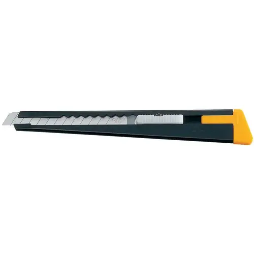 Utility Knife With Blade Snapper 9" Sliding Black/Yellow Black/Yellow Utility Knife With Blade Snapper 9" Sliding Black/Yellow Black/Yellow