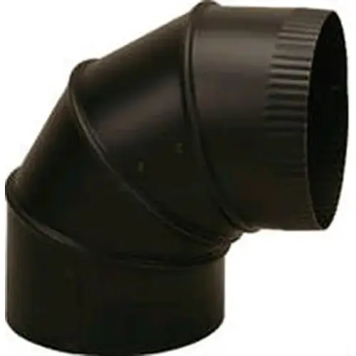 Stove Pipe Elbow 8" D X 8" D Adjustable 90 deg Galvanized Steel Black - pack of 4 Stove Pipe Elbow 8" D X 8" D Adjustable 90 deg Galvanized Steel Black - pack of 4
