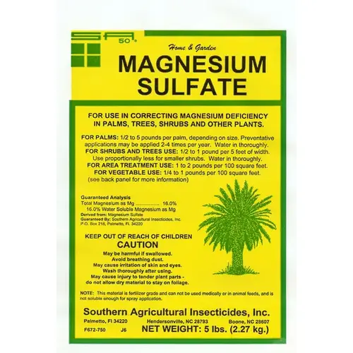 MAGNESIUM SULFATE - 5 lbs. MAGNESIUM SULFATE - 5 lbs.
