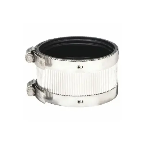 4 In. Neoprene No-Hub Coupling with Stainless Steel Clamps 4 In. Neoprene No-Hub Coupling with Stainless Steel Clamps
