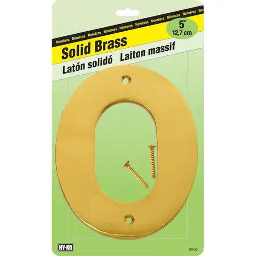 Numbering Solid Brass 5" (#0)