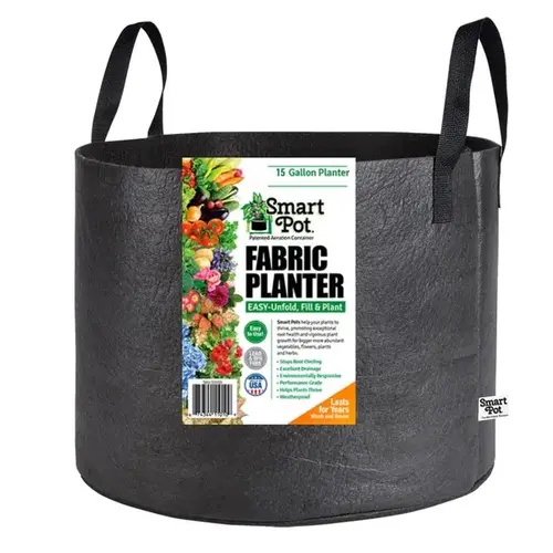 SMART POT AERATION PLANT CONTAINER WITH HANDLES - 15 GALLONS Black