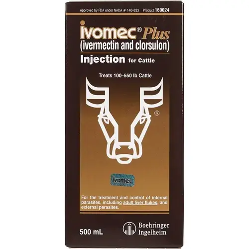 Ivomec Plus Injection for Cattle 500-mL