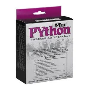 Y-TEX 003-2203000 Y-Tex Python Black Insecticide Tag pack of 20