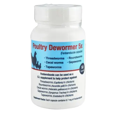 Poultry Dewormer 5x (50 Capsules) Poultry Dewormer 5x (50 Capsules)