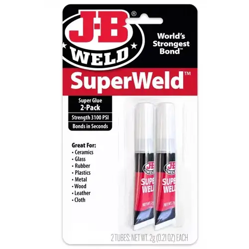 J-B Weld Superweld Instant Adhesive - (2) 2 gram Tubes/4 grams