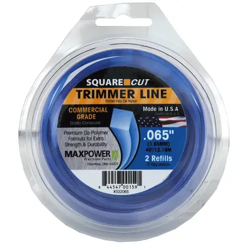 10 Piece PDQ Display .065" x 40' Square Trimmer Line