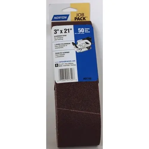 50G High Performance Sanding Belt - Course - 3 x 21 pack of 5 50G High Performance Sanding Belt - Course - 3 x 21 pack of 5