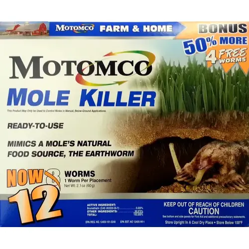 Mole Killer (Worm) pack of 12