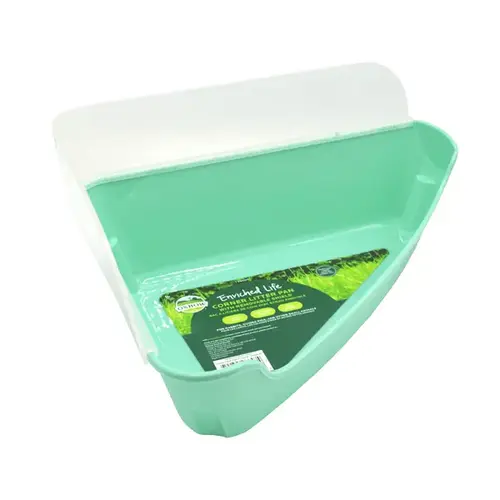 Corner Litter Pan with Removable Shield for Small Pets Corner Litter Pan with Removable Shield for Small Pets