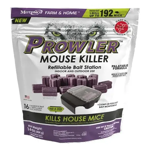 Prowler Mouse Killer Refillable Bait Station - 16 x 1oz.