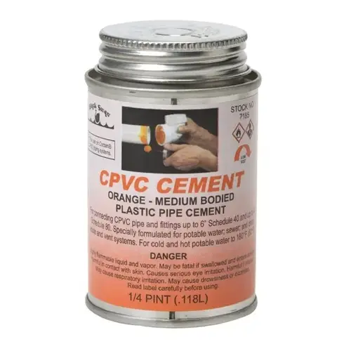 CPVC Solven Cement Can - Medium Bodied, Orange - 4oz.
