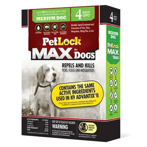 PetLock Max for Medium Dogs 10-21 lbs 4-Month Supply