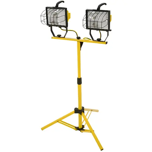 Power Light 16,000 Lm. Halogen Twin Head Telescoping Work Light Yellow Power Light 16,000 Lm. Halogen Twin Head Telescoping Work Light Yellow