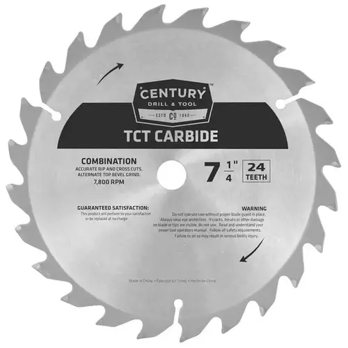 Century Tools 7-1/4" 24T TCT Carbide Combination Blades - Bulk - pack of 10 Century Tools 7-1/4" 24T TCT Carbide Combination Blades - Bulk - pack of 10