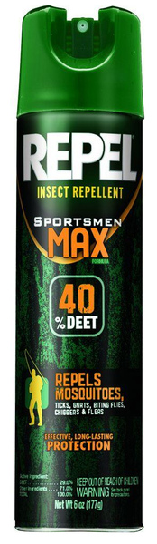 Repel HG-33801-5 Sportsmen Max Insect lent, 6.5 oz Aerosol Can, Liquid, Pale Yellow, Deet, Ethanol