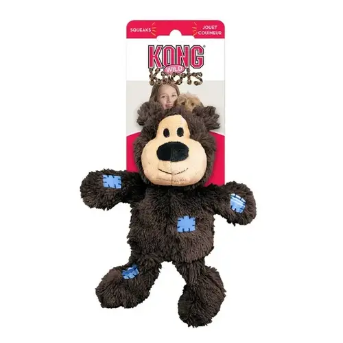 Wild Knot Bear Squeaky Dog Toy, Knotted Rope Skeleton