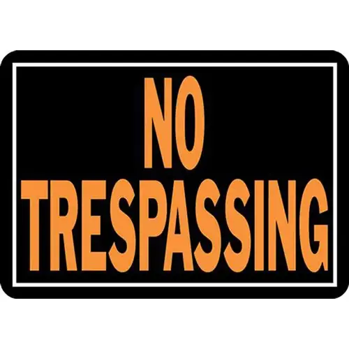 10 in. x 14 in. Aluminum No Trespassing Sign Black and Orange - pack of 12