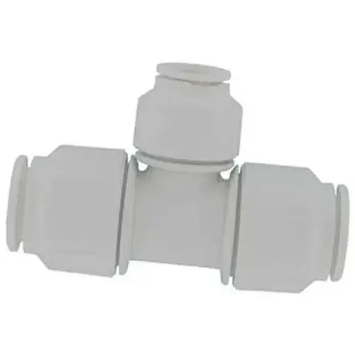 PEI3028A Reducing Pipe Tee, 3/4 x 1/2 in, Push-Fit, Polyethylene, White, 80 to 160 psi Pressure PEI3028A Reducing Pipe Tee, 3/4 x 1/2 in, Push-Fit, Polyethylene, White, 80 to 160 psi Pressure