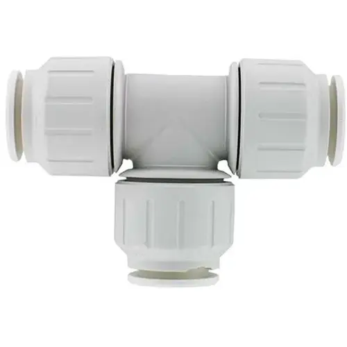 Union Pipe Tee, 3/4 in, Push-Fit, Polyethylene, White, 80 to 160 psi Pressure Union Pipe Tee, 3/4 in, Push-Fit, Polyethylene, White, 80 to 160 psi Pressure