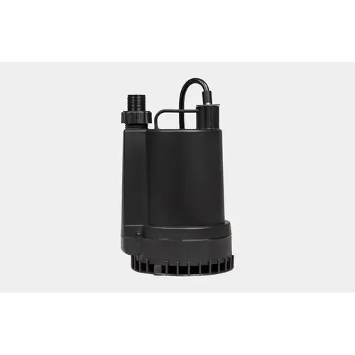 Submersible Utility Pump, 1-Phase, 2 A, 115 V, 0.166 hp, 1 in Outlet, 26 ft Max Head, 1300 gph Submersible Utility Pump, 1-Phase, 2 A, 115 V, 0.166 hp, 1 in Outlet, 26 ft Max Head, 1300 gph