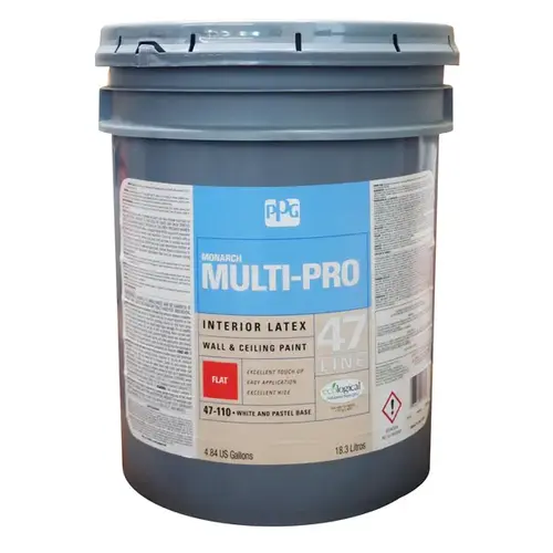 PPG MOPAKO PRO Interior Paint, Flat, White, 5 gal, 400 sq-ft Coverage Area PPG MOPAKO PRO Interior Paint, Flat, White, 5 gal, 400 sq-ft Coverage Area