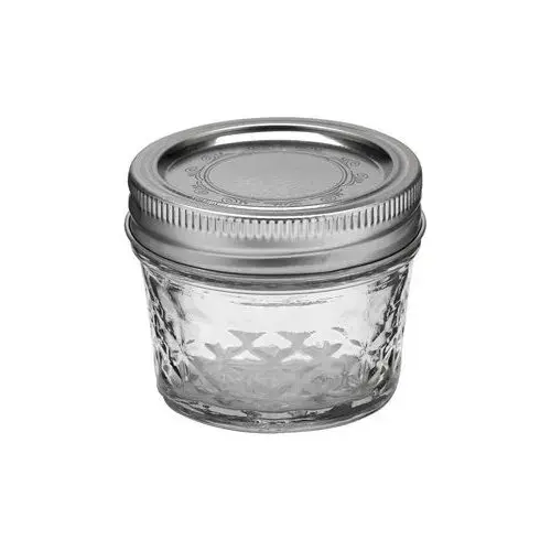 Quilted Crystal Series 14400 Mason Jar, 4 oz Capacity, Glass - pack of 12 Quilted Crystal Series 14400 Mason Jar, 4 oz Capacity, Glass - pack of 12