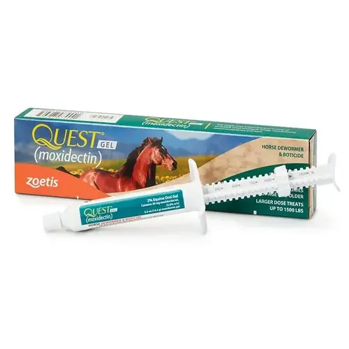 Quest Plus Equine Gel, Moxidectin/Praziquantel, 14.4-gm. Quest Plus Equine Gel, Moxidectin/Praziquantel, 14.4-gm.