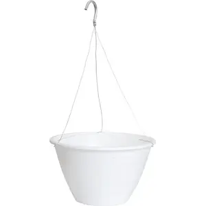 Southern Patio EE1025WH White Hanging Basket - 10" White