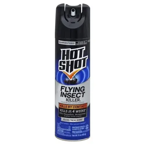Flying Insect Killer, Liquid, Spray Application, 15 oz Can Opaque White/Pale Yellow