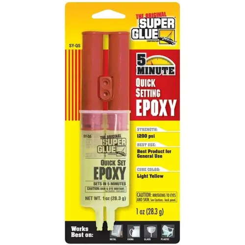 SY-QS Epoxy Adhesive, Light Yellow, Liquid, 1 oz, Syringe SY-QS Epoxy Adhesive, Light Yellow, Liquid, 1 oz, Syringe