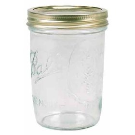Ball 66000ZFP Mason Canning Jars with Lids, Wide-Mouth, 16 oz - pack of 12