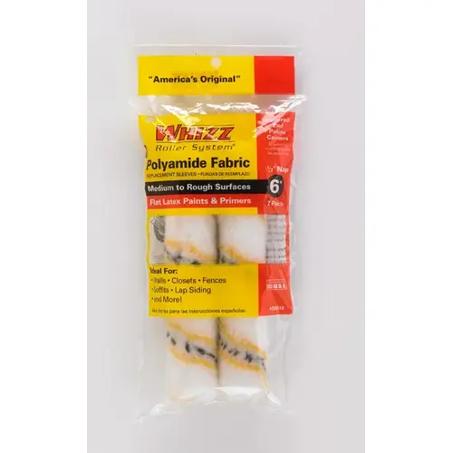 MAXIMUS Paint Roller Cover, 1/2 in Thick Nap, 6 in L, Polyamide Cover Pair Multicolored