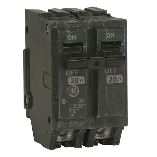 Feeder Circuit Breaker, Type THQL, 20 A, 2 -Pole, 120/240 V, Plug Mounting Black Feeder Circuit Breaker, Type THQL, 20 A, 2 -Pole, 120/240 V, Plug Mounting Black
