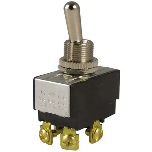 Toggle Switch, 125/250 V, DPST, Screw Terminal, Silver Toggle Switch, 125/250 V, DPST, Screw Terminal, Silver