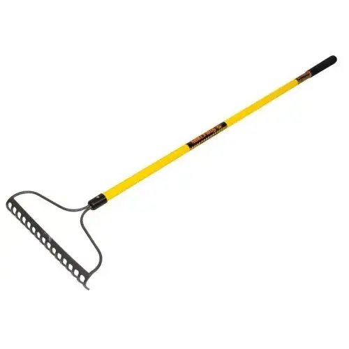 S800 SuperDuty Series Bow Rake, 3 in L Head, 16 in W Head, 16 -Tine, Steel Tine, Steel Head Yellow