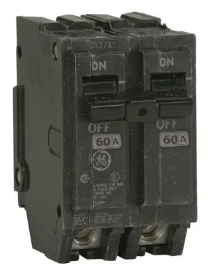General Electric Feeder Circuit Breaker Type THQL 60 A 2 -Pole 120/240 V Plug Mounting Black THQL2160