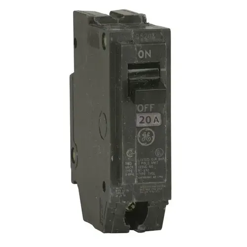 Feeder Circuit Breaker, Type THQL, 20 A, 1 -Pole, 120/240 V, Plug Mounting Black