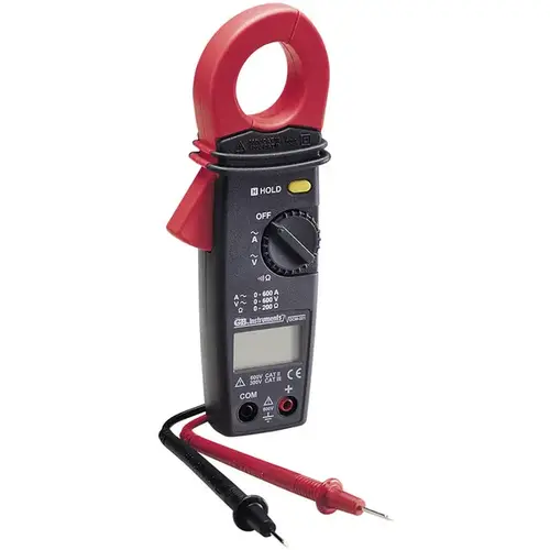 Clamp Meter, 600 A, 600 VAC, 600 VDC, 1 MOhm, LCD Display, Black Clamp Meter, 600 A, 600 VAC, 600 VDC, 1 MOhm, LCD Display, Black