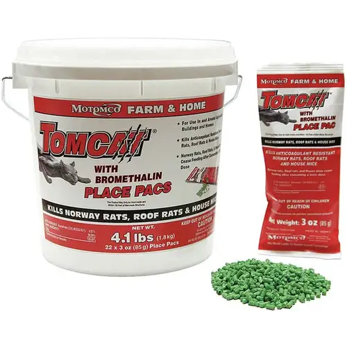 Tomcat with Bromethalin Place Pacs Rodent Bait 4.1-lbs (22ct) Green