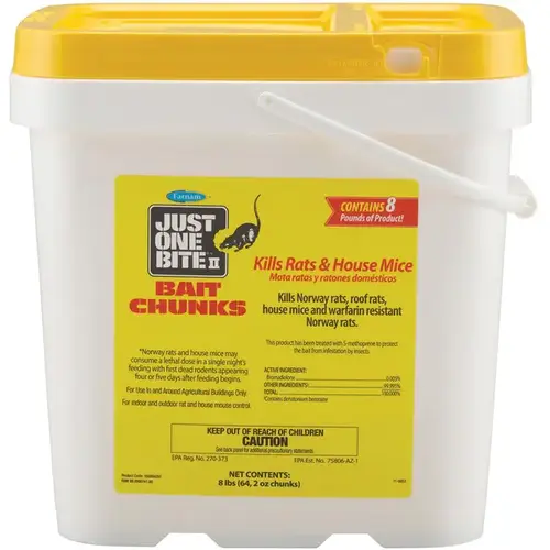 Starbar Just One Bite Mouse and Rat Killer, Solid, 2 oz Pail Brown/Yellow