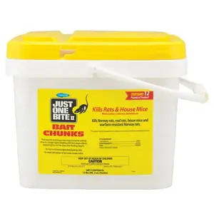 Starbar 100504298 Starbar Just One Bite Mouse and Rat Killer, Solid, 12 lb Pail Brown/Yellow