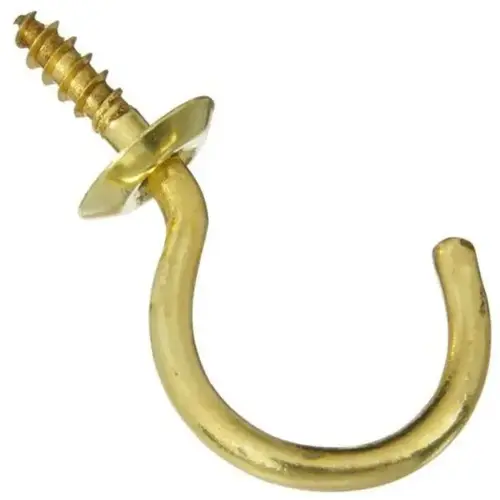 2021 1-1/4" Cup Hook Solid Brass Finish 2021 1-1/4" Cup Hook Solid Brass Finish