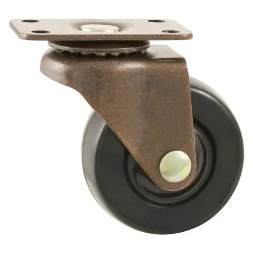 Caster 2" D Swivel Plastic 125 lb Black/Brass Caster 2" D Swivel Plastic 125 lb Black/Brass