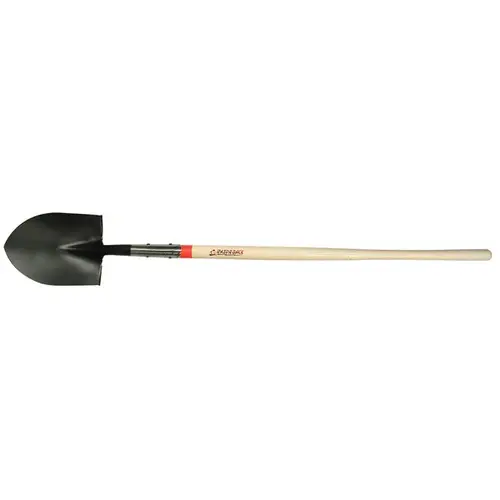 Razor-Back Round Point Shovel with Rolled Step, Open-back, and Dual Rivet