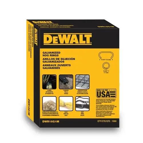 Galvanized Steel Hog Ring (1000-Pack) Gray