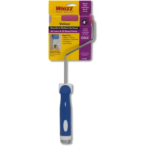 Mini Roller, 3/16 in Nap, Velour Cover, Soft Touch Handle, 4 in L Roller Mini Roller, 3/16 in Nap, Velour Cover, Soft Touch Handle, 4 in L Roller