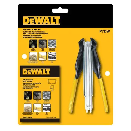 Case Hardened Steel Hog Ring Pliers Kit Yellow Case Hardened Steel Hog Ring Pliers Kit Yellow