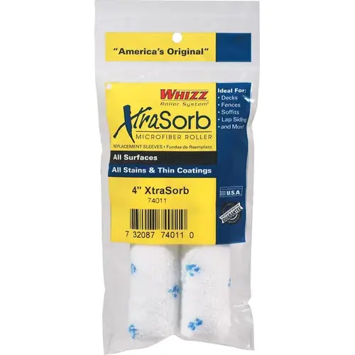Roller Refill, 4 in L, Microfiber Cover Pair Blue/White Roller Refill, 4 in L, Microfiber Cover Pair Blue/White